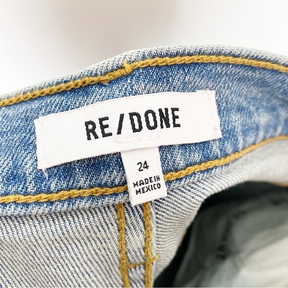RE/DONE High-Rise Ankle Crop Jeans in Hazey Indigo - Picture 9 of 10